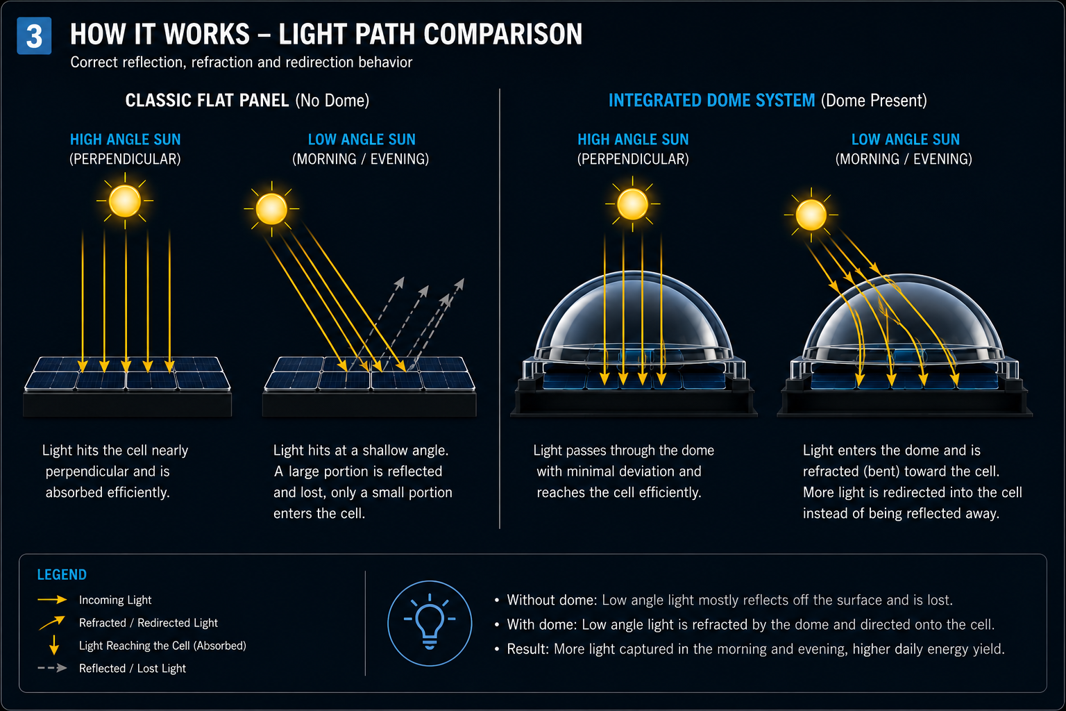 Low-angle light guidance.